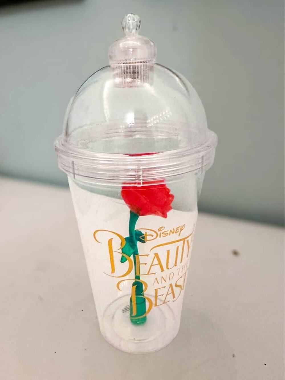 Disney Beauty and the Beast Light-Up Rose Cup - WORKING LIGHT BUT NO STRAW!